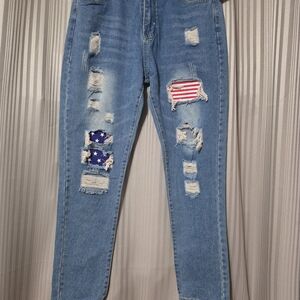 Source Unknown Blue Distressed Skinny Jeans